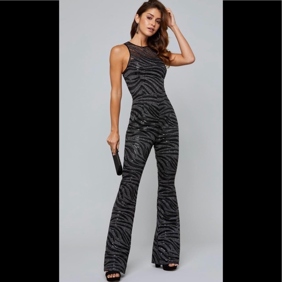 bebe sequin jumpsuit